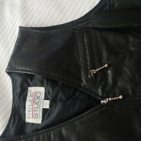 Leather Moto Vest - Picture 2 of 8